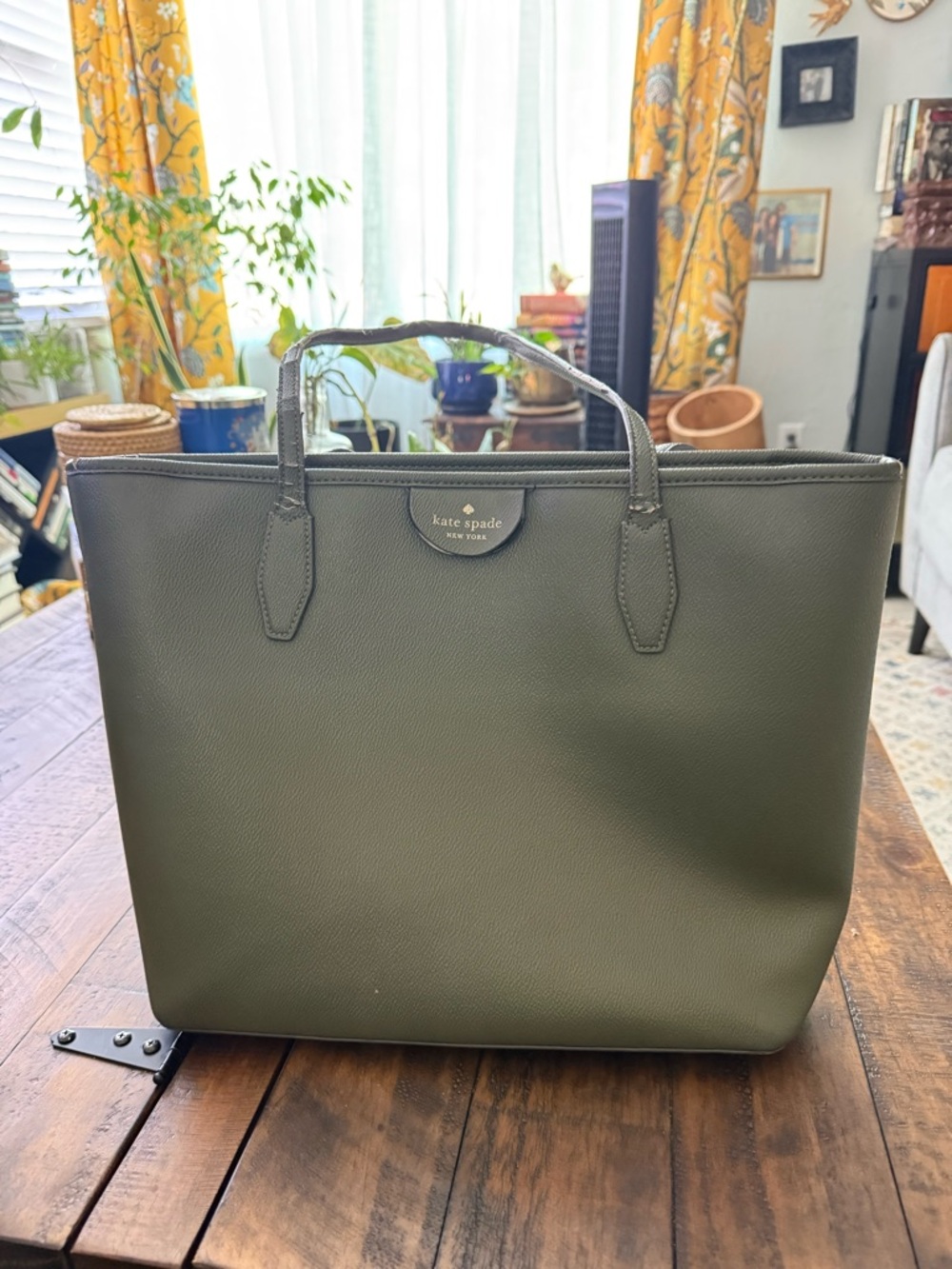 Kate Spade New York Olive Green Pebbled Leather Lori Tote